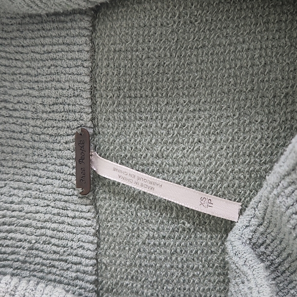 Free People Ottoman Slouchy Tunic Oversized Sweater XS S Blue Green Dress - Picture 5 of 6